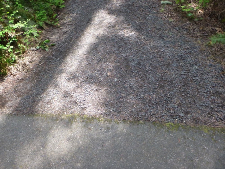 Transition from hard surface to compacted gravel